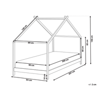 Letto per bambini con baldacchino e base in legno di pino bianco 90 x 200 cm cameretta