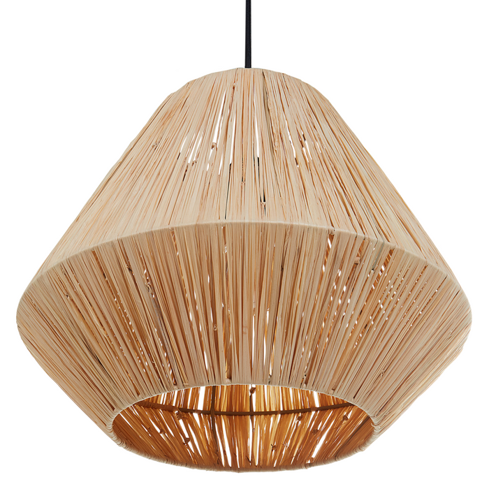 Lampadario con base in ferro realizzata in paglia naturale stile boho elegante