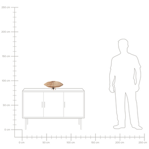 Lampada da tavolo con base in ferro e paralume in paglia naturale stile boho