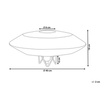 Lampada da tavolo con base in ferro e paralume in paglia naturale stile boho