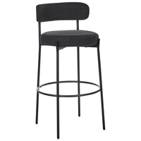Set di 2 sgabelli da bar Nero Senza braccioli Gambe in acciaio nero Boucle Design moderno Sedute per la sala da pranzo