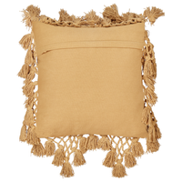 Set di 2 cuscini in cotone sabbia con nappe 45 x 45 cm morbida imbottitura