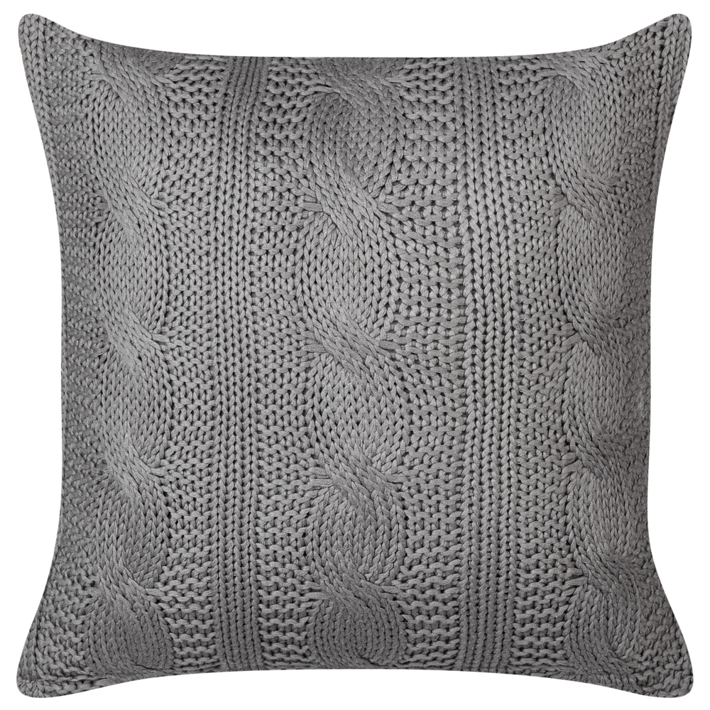 Set di 2 cuscini in cotone grigio 45 x 45 cm morbida imbottitura divano soggiorno