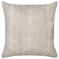 Set di 2 cuscini in cotone tortora 45 x 45 cm morbida imbottitura divano soggiorno