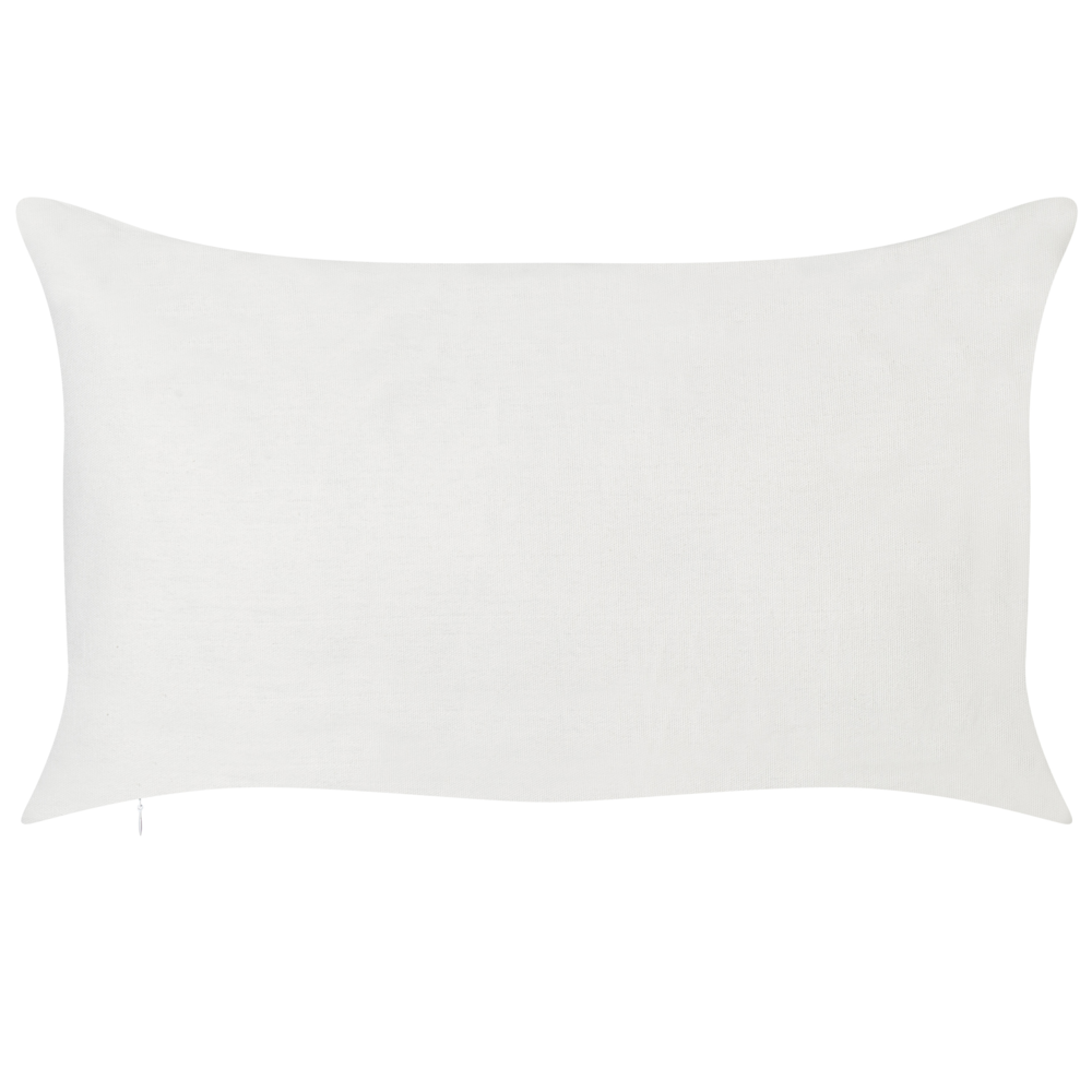 Set di 2 cuscini in cotone ricamati con motivo bianco e verde 30 x 50 cm morbida imbottitura