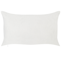 Set di 2 cuscini in cotone ricamati con motivo bianco e verde 30 x 50 cm morbida imbottitura