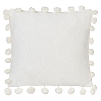 Set di 2 cuscini in cotone ricamati con motivo semplice bianco 60 x 60 cm morbida imbottitura