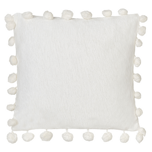 Set di 2 cuscini in cotone ricamati con motivo semplice bianco 60 x 60 cm morbida imbottitura