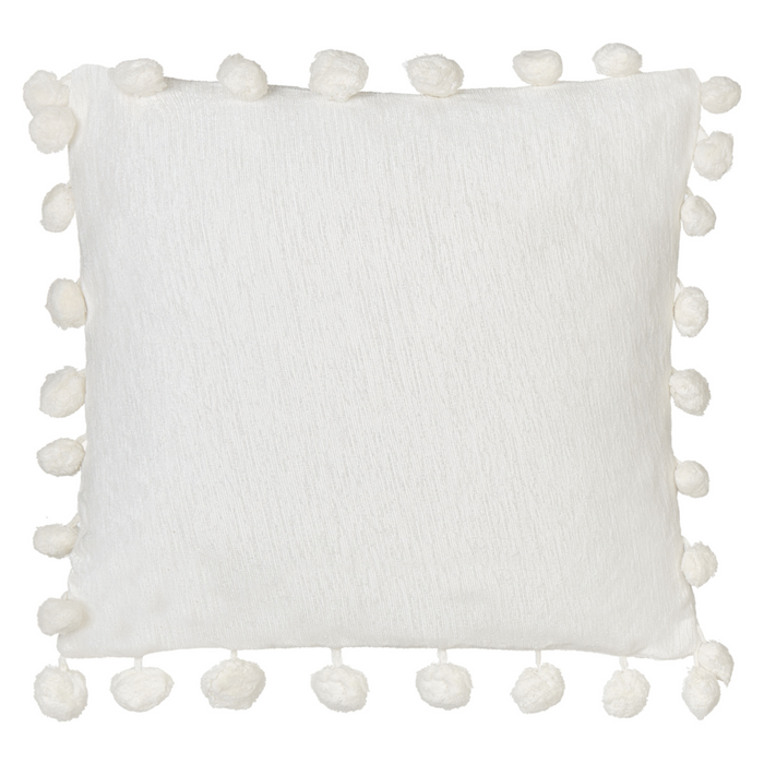 Set di 2 cuscini in cotone ricamati con motivo semplice bianco 60 x 60 cm morbida imbottitura