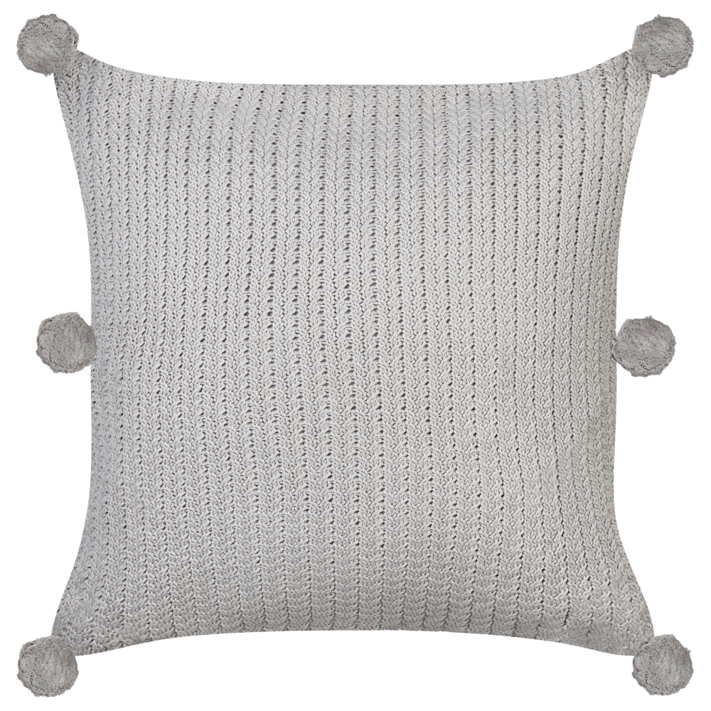 Set di 2 cuscini decorativi in cotone grigio 45 x 45 cm lavorati a maglia e sfoderabili quadrati accessori moderni per la decorazione.