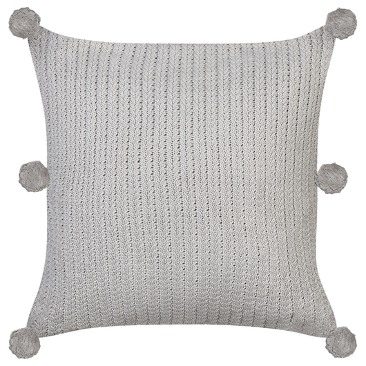 Set di 2 cuscini decorativi in cotone grigio 45 x 45 cm lavorati a maglia e sfoderabili quadrati accessori moderni per la decorazione.