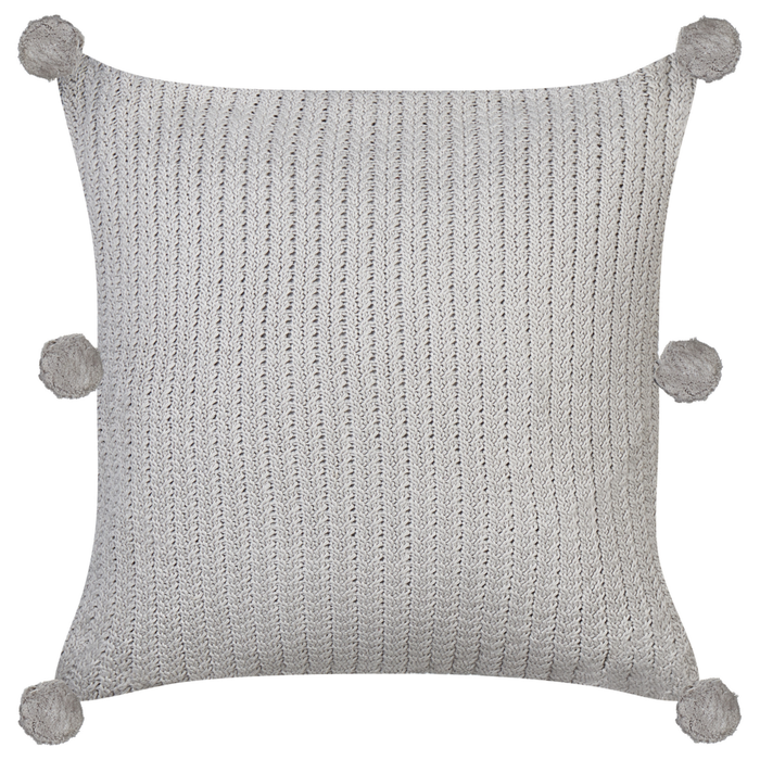 Set di 2 cuscini decorativi in cotone grigio 45 x 45 cm lavorati a maglia e sfoderabili quadrati accessori moderni per la decorazione.