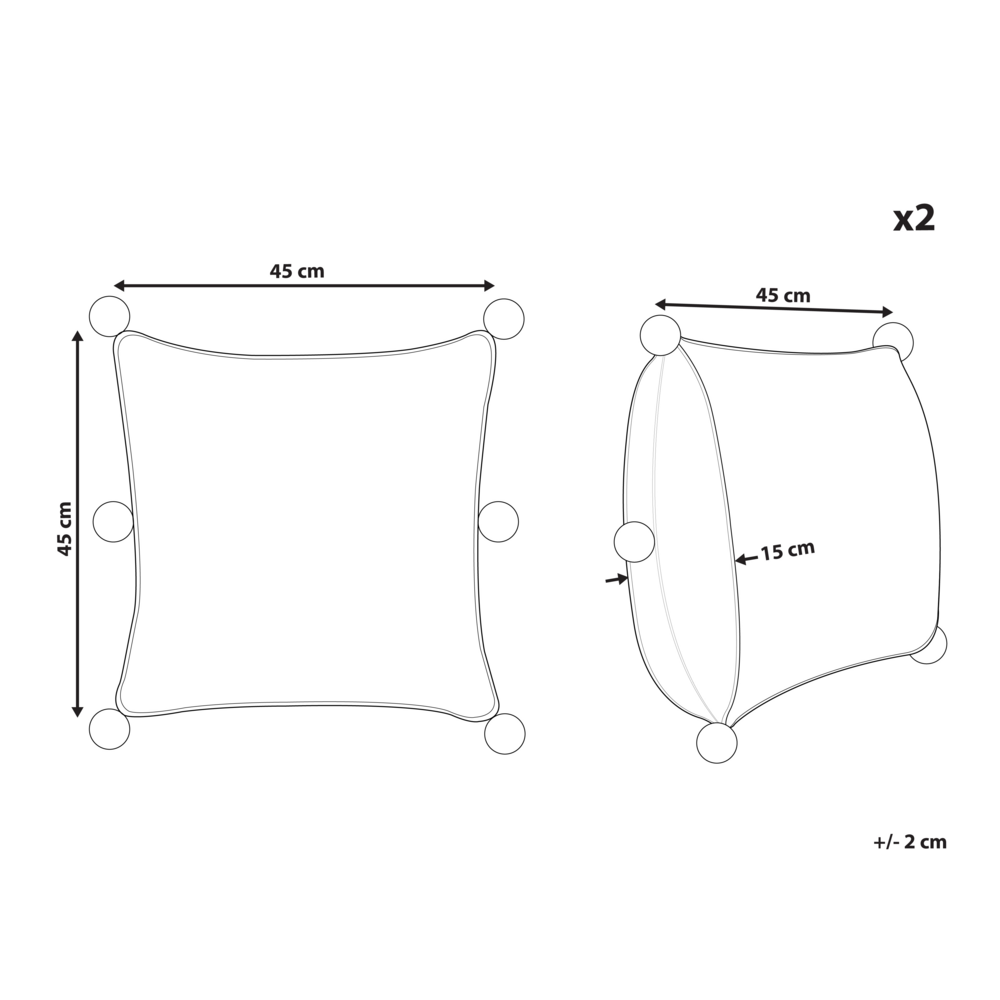 Set di 2 cuscini decorativi in cotone grigio 45 x 45 cm lavorati a maglia e sfoderabili quadrati accessori moderni per la decorazione.