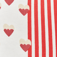 Set di 2 cuscini decorativi in cotone bianco e rosso 45 x 45 cm Motivo cuori sfoderabile Quadrato Accessori decorativi moderni