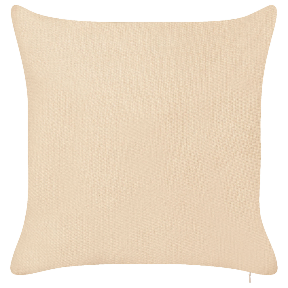 Set di 2 cuscini decorativi in velluto beige 45 x 45 cm sfoderabili Quadrato Accessori decorativi moderni