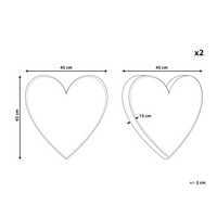 Set di 2 cuscini decorativi in cotone bianco e rosso 45 x 45 cm Cuori sfoderabili Accessori decorativi moderni