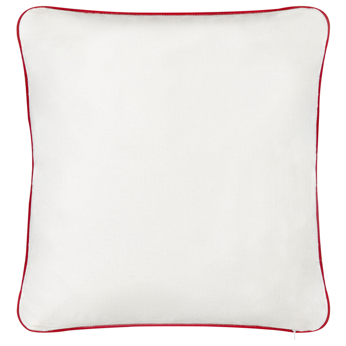 Set di 2 cuscini decorativi in cotone bianco e rosso 45 x 45 cm Modello astratto sfoderabile Quadrato Accessori decorativi moderni