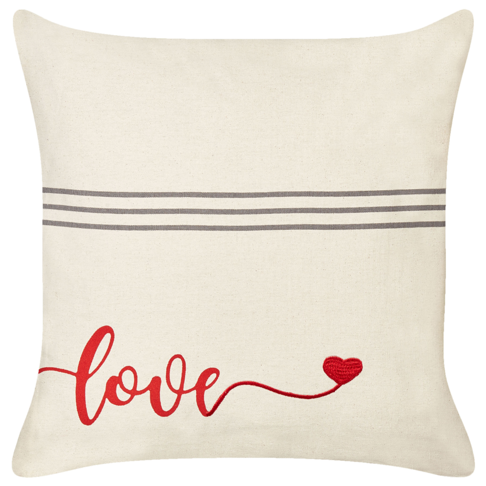 Set di 2 cuscini decorativi in cotone beige 45 x 45 cm sfoderabili Quadrato Accessori decorativi moderni