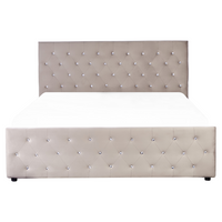 Letto Moderno Una Piazza e Mezzo con Contenitore Velluto Beige160 x 200 cm