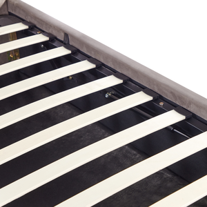 Letto Moderno Una Piazza e Mezzo con Contenitore Velluto Beige160 x 200 cm