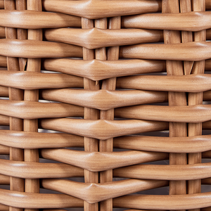 Set di 3 cesti per piante in PE Rattan marrone con manici Intarsio sintetico