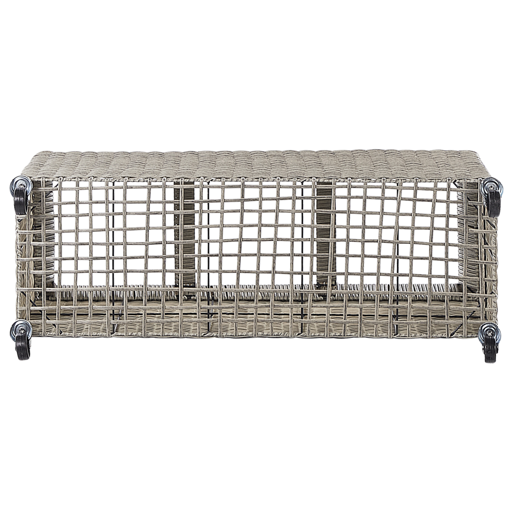 Vaso per piante su ruote in finto PE Rattan marrone con 3 inserti interni ed esterni