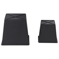 Set di 2 vasi per piante nero PE Rattan rotondo per interni e per esterni con inserto in plastica