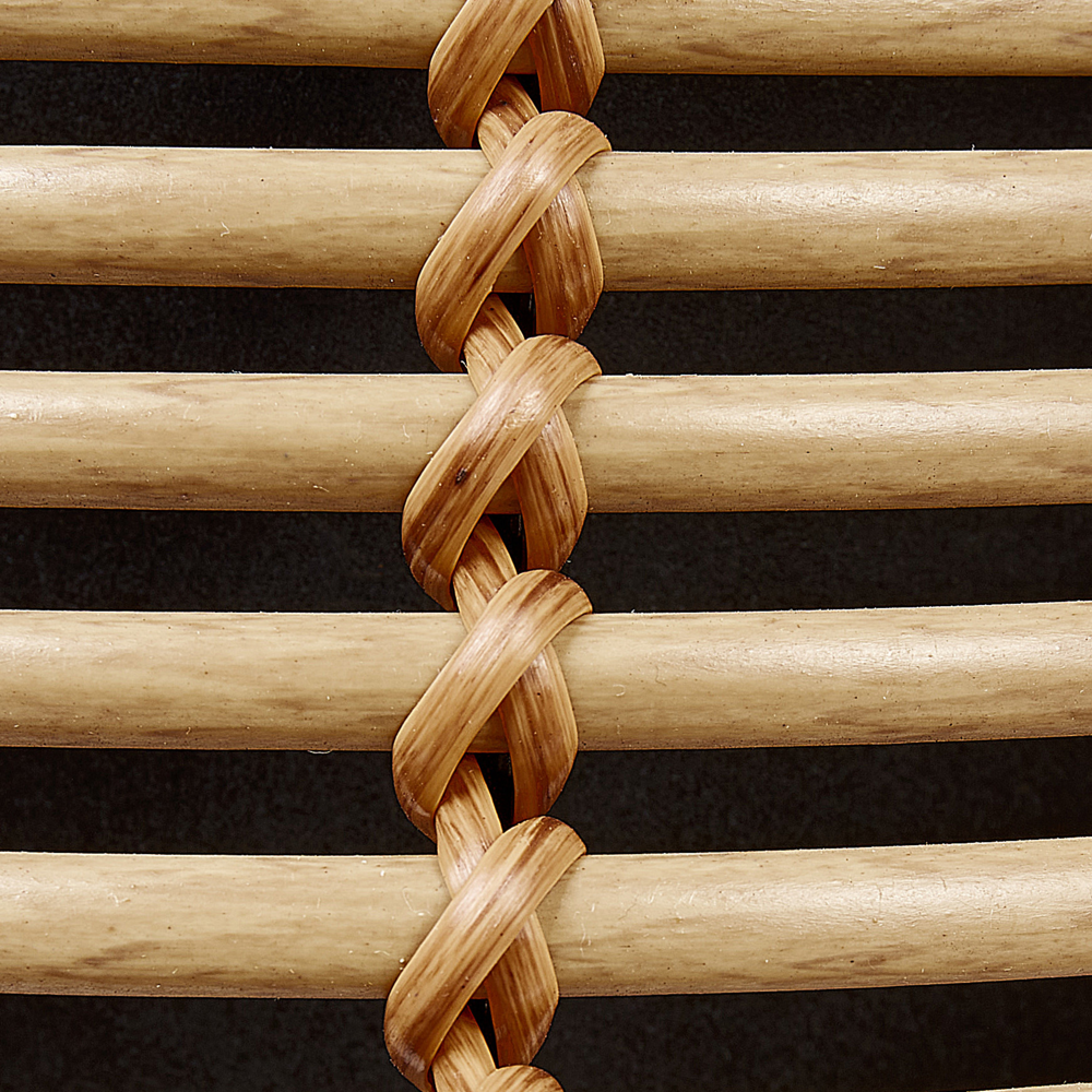 Set di 2 portavasi per piante marrone PE Rattan rotondo per interni e per esterni con inserto in plastica