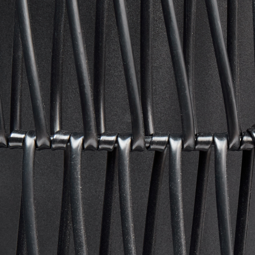 Set di 2 vasi in finto rattan nero per piante con inserto interni ed esterni