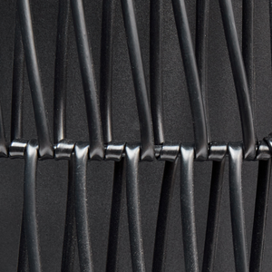 Set di 2 vasi in finto rattan nero per piante con inserto interni ed esterni