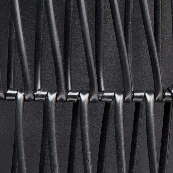 Set di 2 vasi in finto rattan nero per piante con inserto interni ed esterni