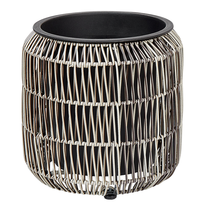 Set di 2 vasi in finto rattan chiaro per piante con inserto interni ed esterni