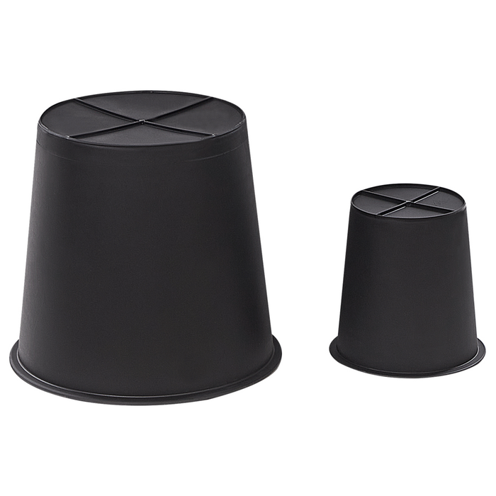 Set di 2 vasi in finto rattan chiaro per piante con inserto interni ed esterni