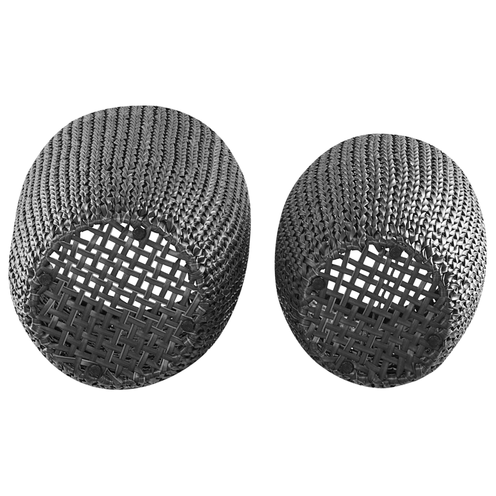 Set di 2 vasi in finto rattan nero per piante con inserto per interni ed esterni