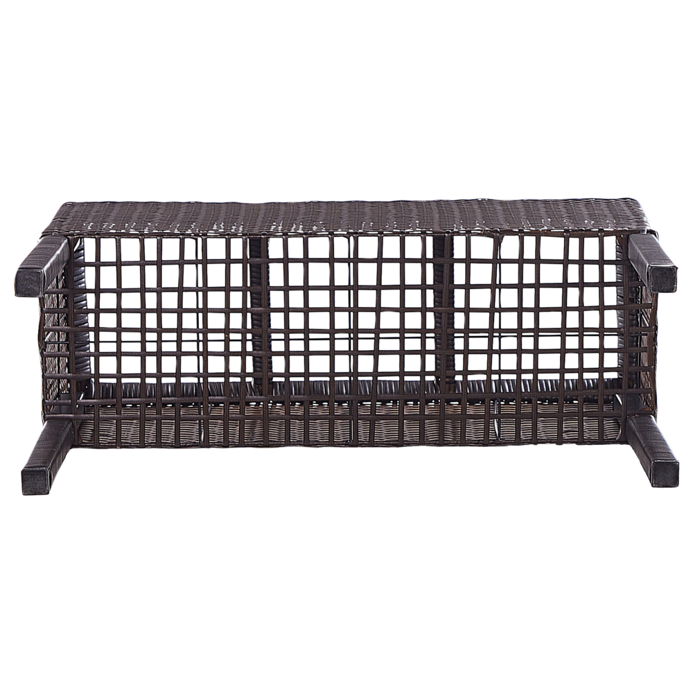 Fioriera da giardino in finto rattan marrone con 3 inserti per interni e per esterni