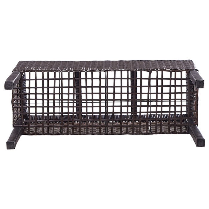 Fioriera da giardino in finto rattan marrone con 3 inserti per interni e per esterni