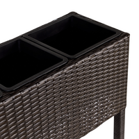 Fioriera da giardino in finto rattan marrone con 3 inserti per interni e per esterni