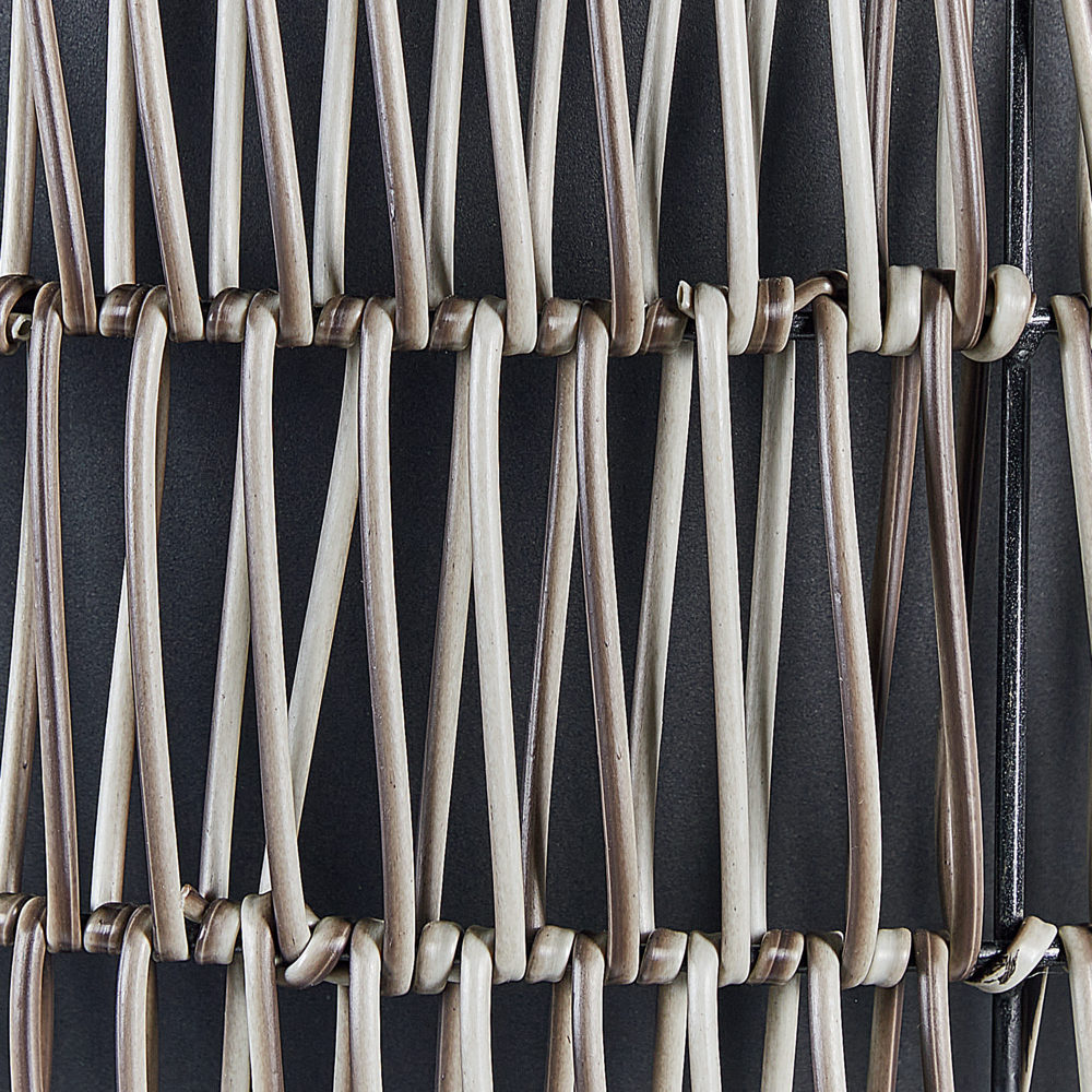 Set di 2 vasi in finto rattan con inserto marrone per interni ed esterni