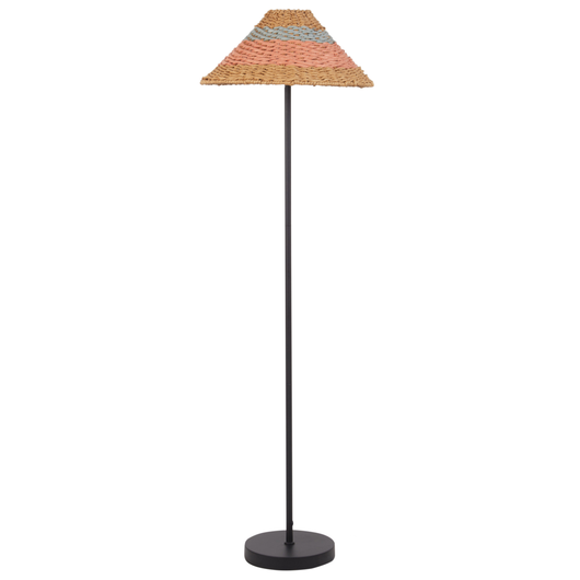 Lampada da terra in corda di carta fatta a mano in beige stile boho soggiorno camera da letto