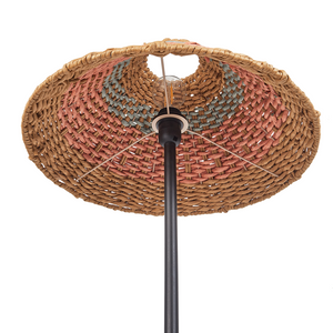 Lampada da terra in corda di carta fatta a mano in beige stile boho soggiorno camera da letto