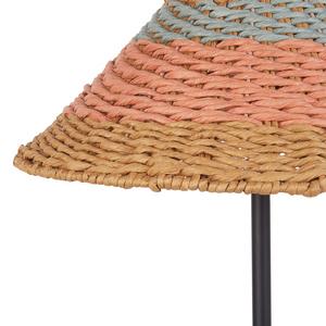 Lampada da terra in corda di carta fatta a mano in beige stile boho soggiorno camera da letto