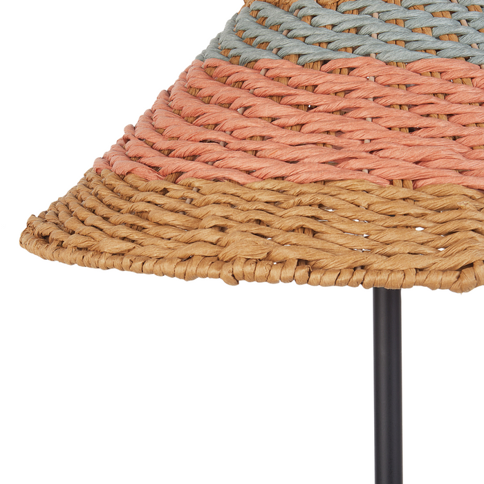 Lampada da terra in corda di carta fatta a mano in beige stile boho soggiorno camera da letto