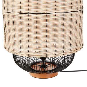 Lampada da tavolo in rattan naturale con paralume naturale e nero 55 cm stile boho soggiorno camera da letto