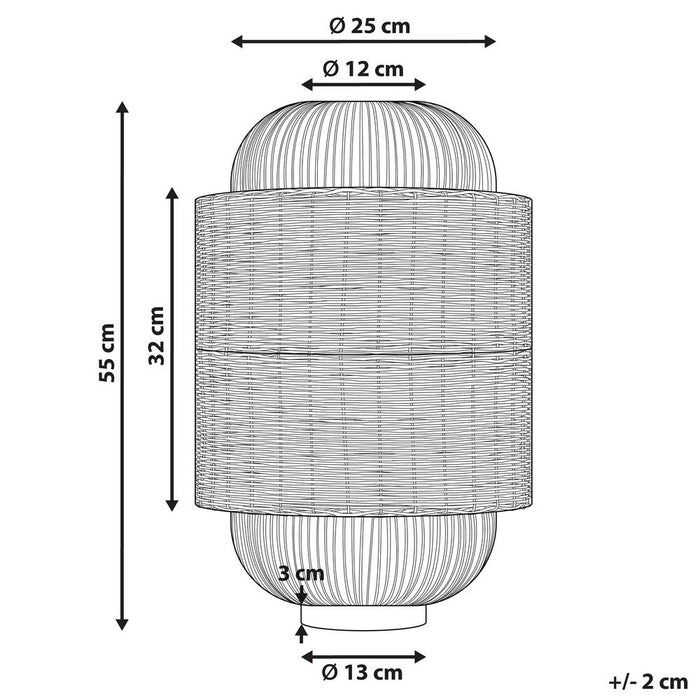 Lampada da tavolo in rattan naturale con paralume naturale e nero 55 cm stile boho soggiorno camera da letto