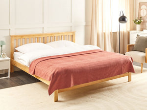 Copriletto decorativo in cotone rosso 150 x 200 cm biancheria da letto design classico camera da letto