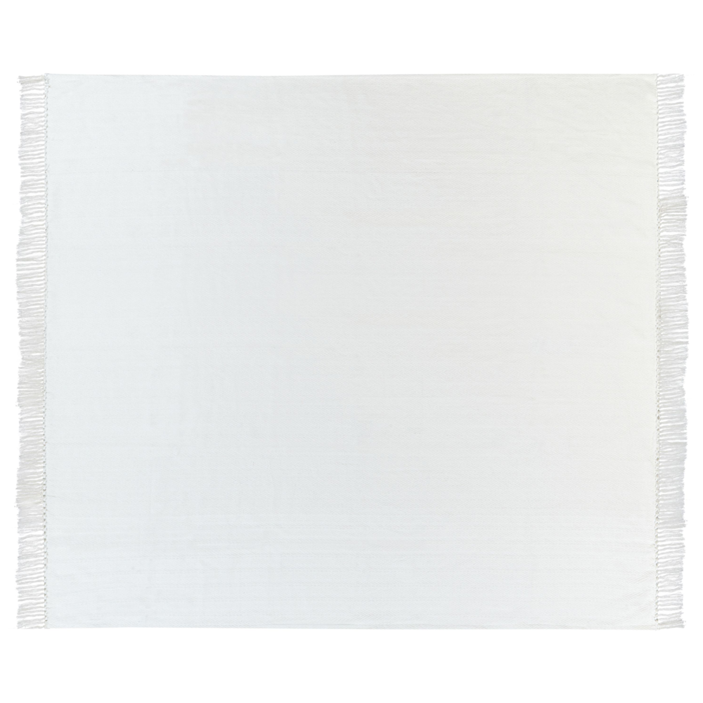 Coperta in cotone bianco 200 x 220 cm decorativa con frange a motivo Chevron Camera da letto Soggiorno