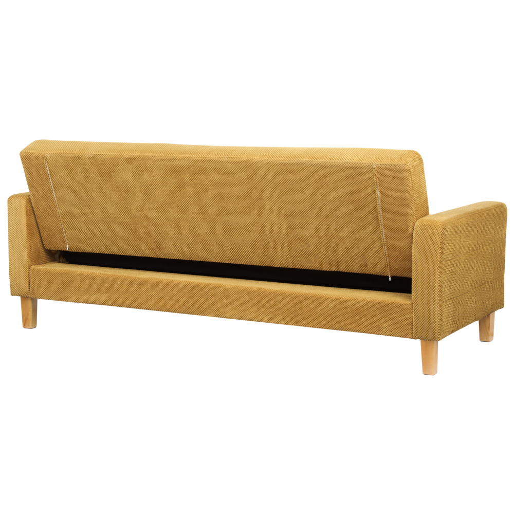 Divano letto in tessuto giallo 3 posti imbottito Trapuntato Click Clack