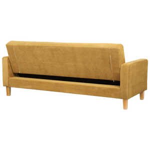 Divano letto in tessuto giallo 3 posti imbottito Trapuntato Click Clack