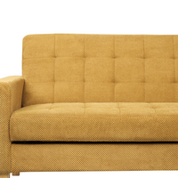 Divano letto in tessuto giallo 3 posti imbottito Trapuntato Click Clack