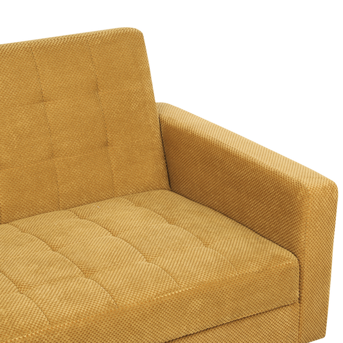 Divano letto in tessuto giallo 3 posti imbottito Trapuntato Click Clack